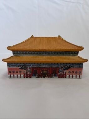 Decorative Oriental Temple Music Box - Yellow Roof